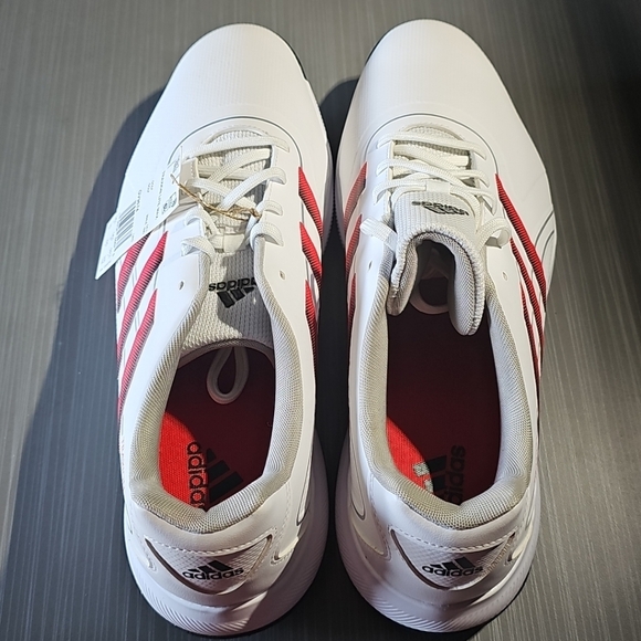 Adidas Traxion Lite‎ Max White Black Red Waterproof Golf Shoes Men\'s 15W GV9674